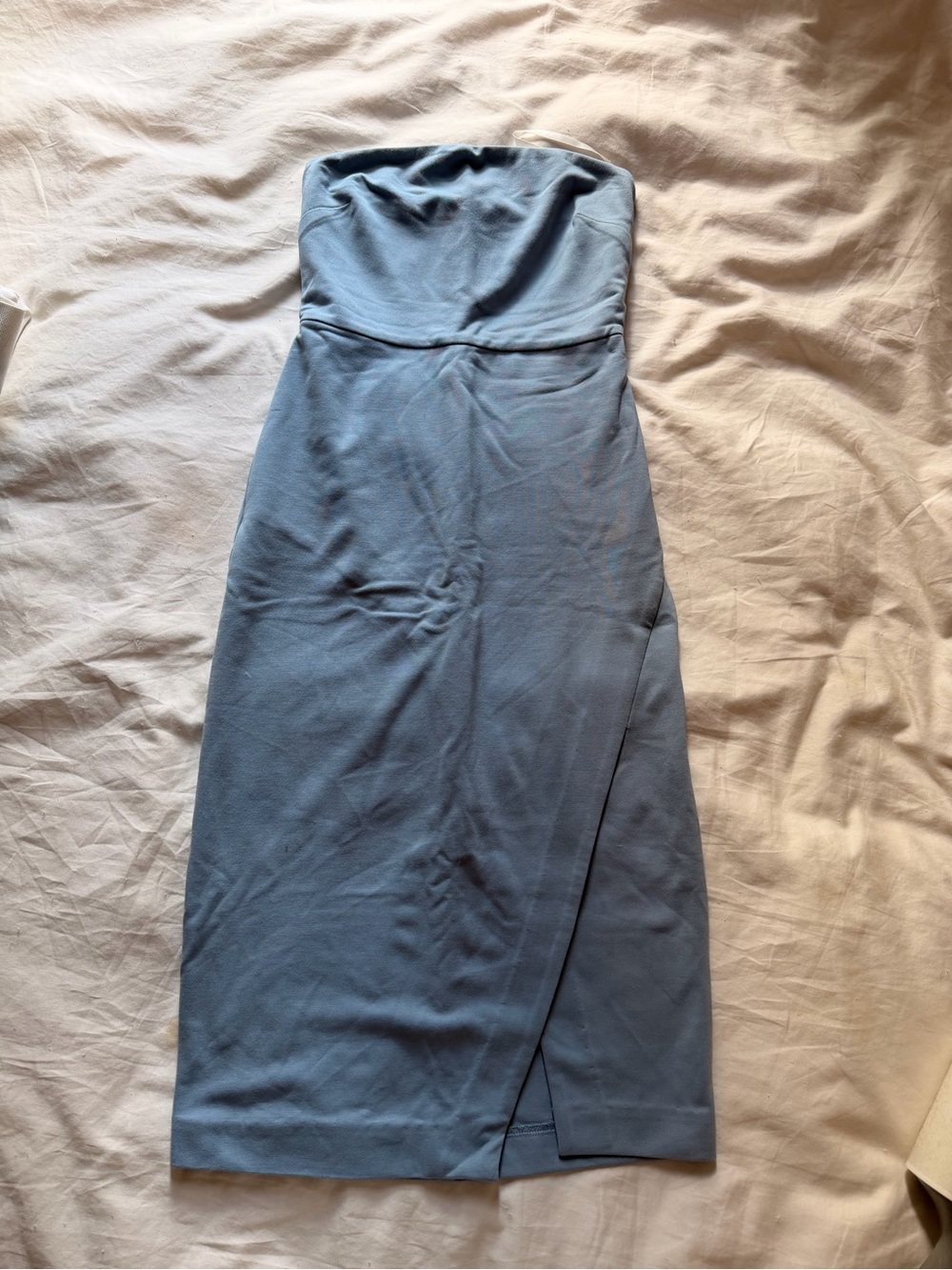 NBD Strapless Slate-Blue Midi Dress